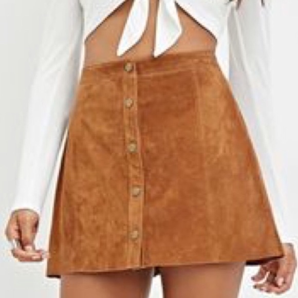 Forever 21 Dresses & Skirts - Forever 21 Faux Suede Button Front Skirt sz Small